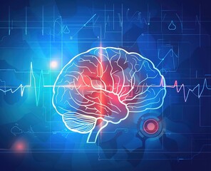 Innovative intersection of neuroscience and technology: detailed visualization of the human brain among digital elements