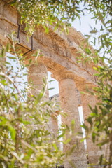 ruins of an ancient temple in Segesta, Sicily, southern Italy