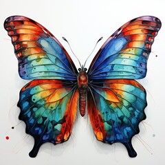 Beautiful watercolor butterfly on a light background