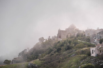 Fototapeta premium castle in the mountains Erice near Trapani in Sicily, southern Italy