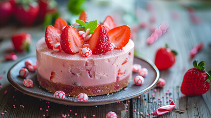 strawberry cake tart pie dessert pastry food ,Beautiful homemade Strawberry cheesecake