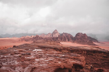valley in the  Wadi Rum in Jordan