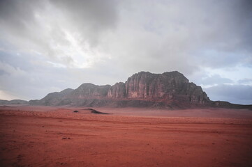 valley at sunset Wadi Rum in Jordan