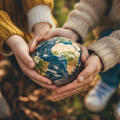 Caring Hands Holding the Earth - A Symbol of Environmental Responsibility