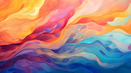 Obraz premium A captivating display of vivid colors blending seamlessly in an abstract oil illustration.