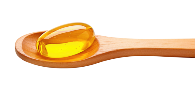 omega wooden spoon on isolated white background
