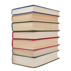 pile of books with white background