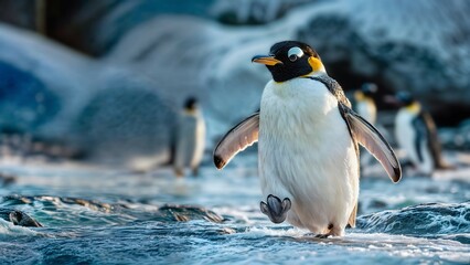 Fototapeta premium Close-Up Penguin Photography: Capturing the Beauty of Penguins in Their Natural Habitat