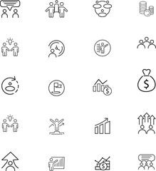 Business Team Work icons set collection with white background.