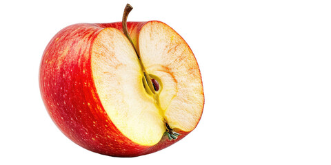 one half of apple on a white isolated background