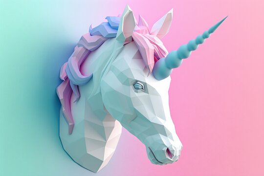 a unicorn head on a wall