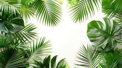Tropic Background isolated on white with copy space, generative ai