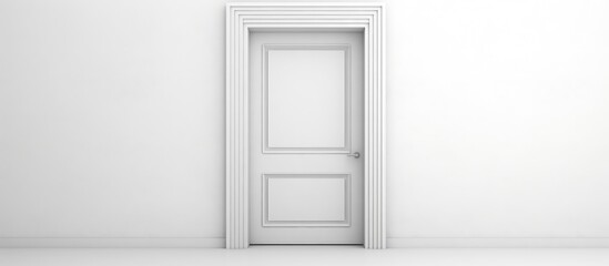 In the room depicted, an open door stands at the forefront, revealing an empty space beyond. The room appears desolate, with no visible occupants or furniture within. The door is ajar, suggesting a