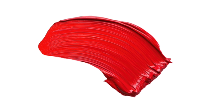  red paint brush stroke isolated on a white background