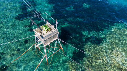 Fishing tower on Karaburun Coast in izmir Province