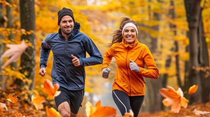 European couple staying fit and happy by engaging in regular jogging for their health and well being