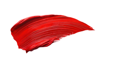  red paint brush stroke isolated on a white background