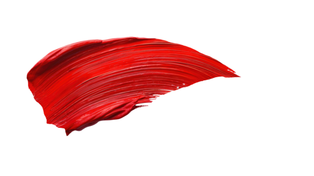  red paint brush stroke isolated on a white background