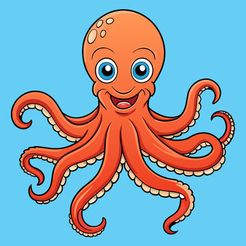 octopus mascot cartoon vector illustration