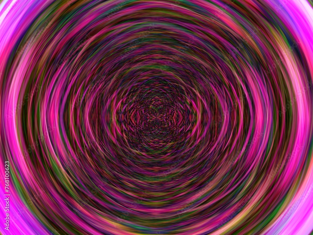Poster background with vortex and rays with circle shapes and neon pink color - abstract graphic with effec