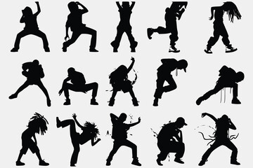 silhouettes of people dancing