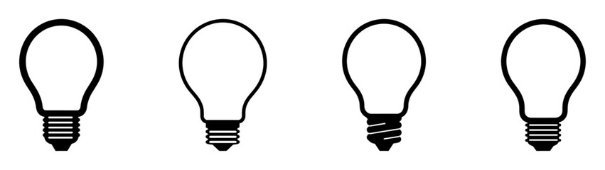 Light bulb icon. Light bulb vector icon. Idea icon. Lamp concept. Light bulb, isolated in modern simple flat design. Vector EPS 10 - obrazy, fototapety, plakaty
