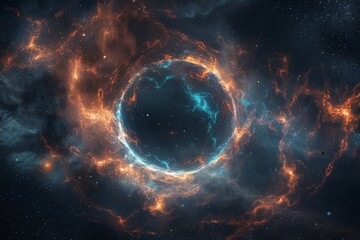 Obraz premium Vast expanse of space with distant galaxies and stars.