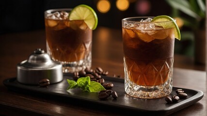 Irish Coffee Cocktail made by a professional bartender.