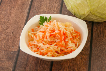 Sauerkraut - pickled cabbage in the bowl