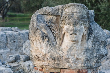 stone  statue in Canosa di Puglia in Apulia, southern Italy