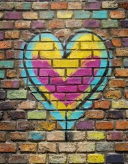  Colorful graffiti heart