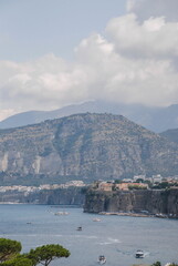 view from the  seacoast  in Sorrento in Italy