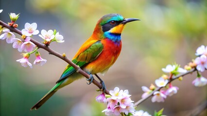 Obraz premium Bird on Cherry blossom