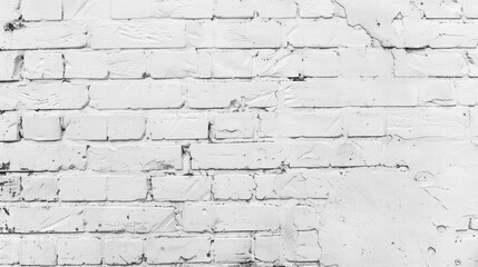 A pristine white brick wall with subtle hints of texture, exuding simplicity and elegance. - obrazy, fototapety, plakaty
