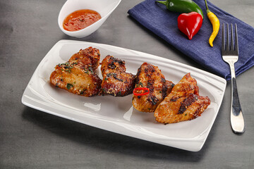 Buffalo grilled chicken wings barbecue