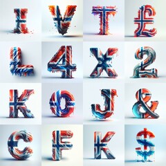 Norway flag colors lettering. AI generated illustration