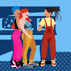Love's Canvas: Queer Life in Everyday Moments - Lesbian Couple and Friend Having Fun at Arcade