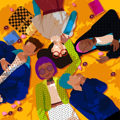 Love's Canvas: Queer Life in Everyday Moments - Queer Friends Chilling in Park