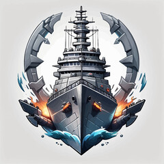 War Ship Logo Design Very Cool