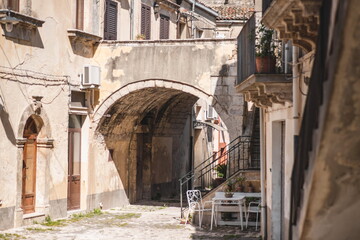 street in the old town  Palazzolo Acreide  in Sicily, southern Italy