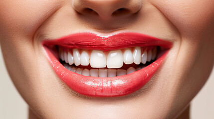 The radiant girl proudly displays her beautiful smile, accentuating her shiny white teeth and vibrant lips