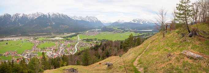 viewpoint Krepelschrofen mountain, above tourist resort Wallgau, Estergebirge upper bavaria