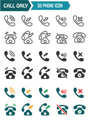 call icon set, collection of simple telephone designs for graphic needs, vector eps 10.