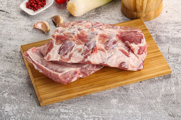 Raw pork ribs for barbecue