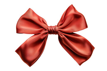 A red ribbon bow is tied in a knot