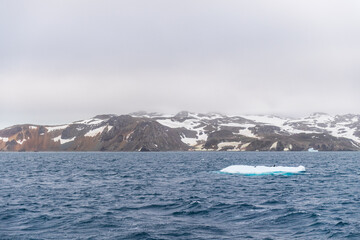 Impression of the rugged coast of King George island in the Antactic