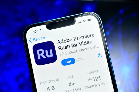 Adobe premiere app for video editing on smartphone