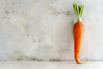 a carrot with green stems - obrazy, fototapety, plakaty