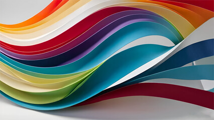 Abstract Colorful Wave background. colored ribbons or strips. 3d render