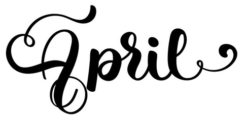 Hello April with ornaments background. Illustration April month 
